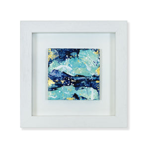 Inlet | Framed Green Abstract Landscape Mini Painting 20cm x 20cm