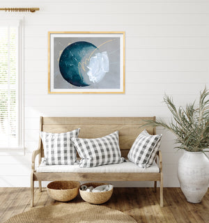 Seaspray Moon Painting Deep Indigo 50cm x 65m