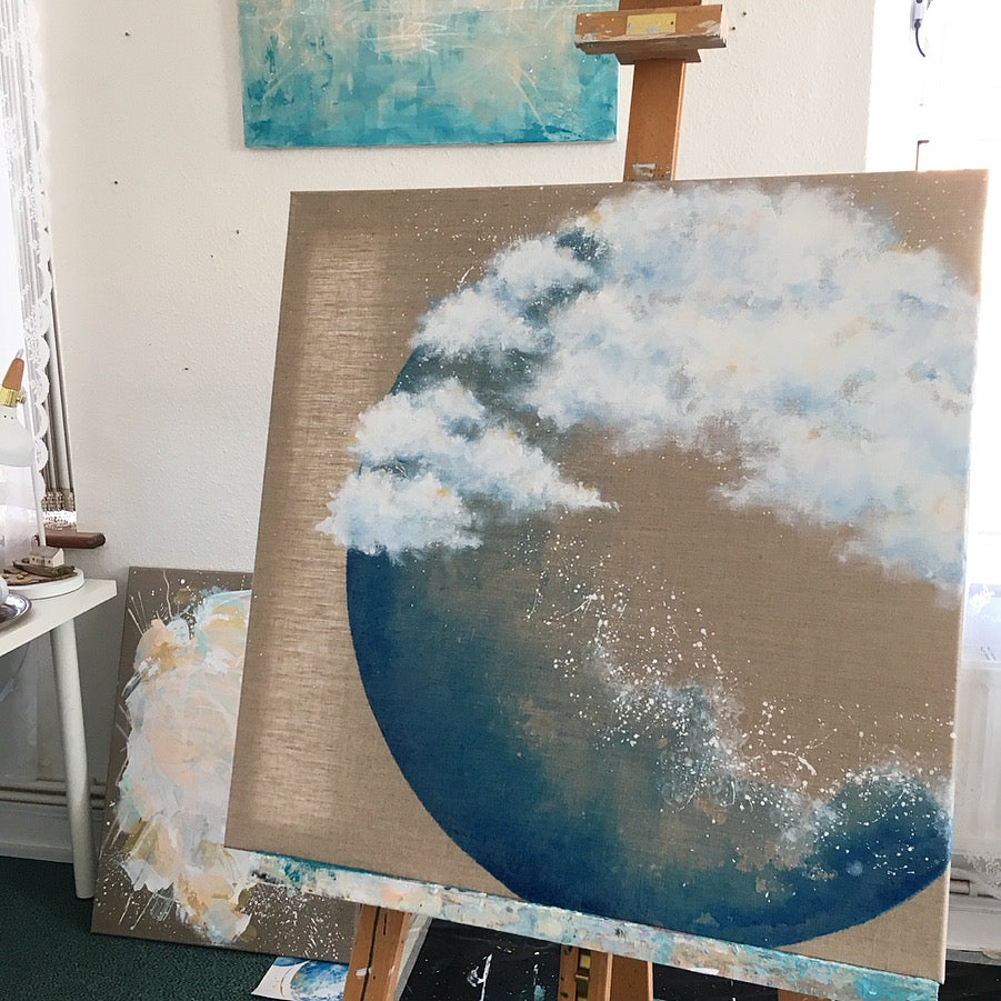 Moonscape #107 | Mer Lunaires Series | Abstract painting moon clouds