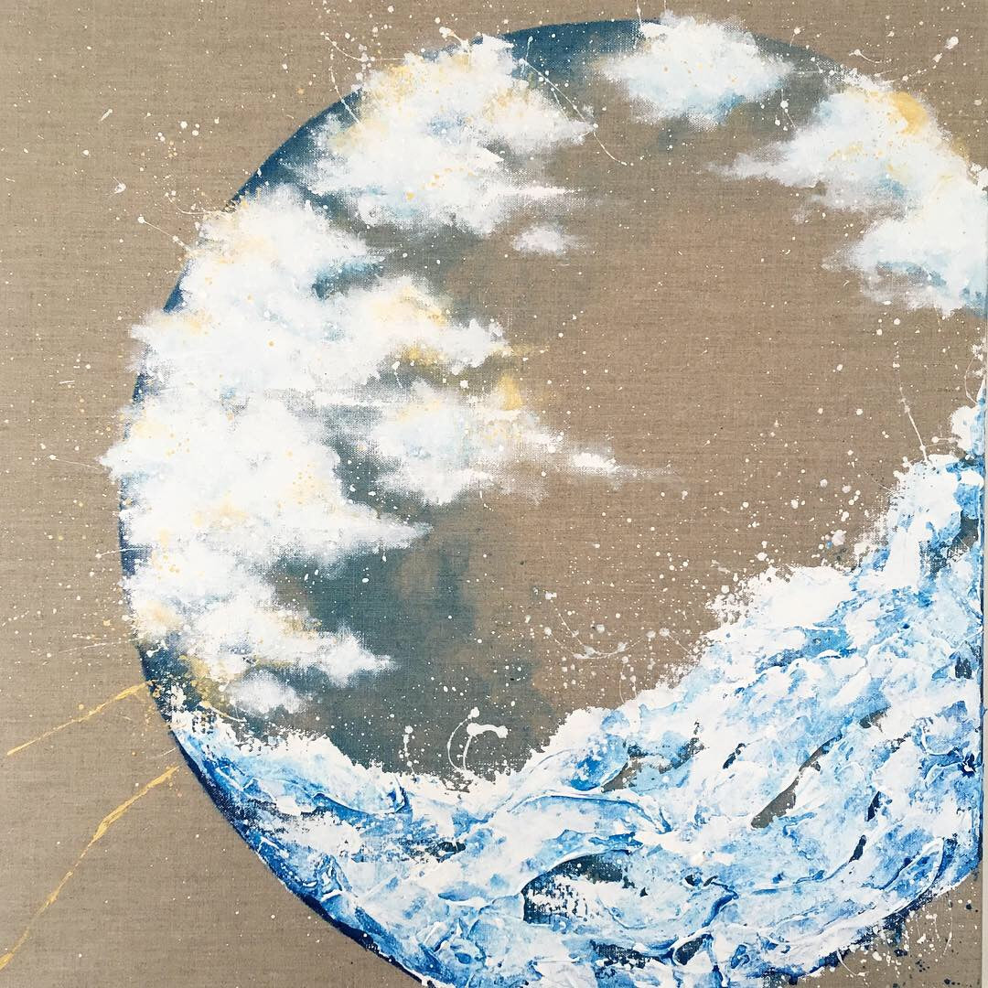 Moonscape #107 | Mer Lunaires Series | Abstract painting moon clouds