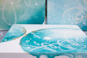 Halcyon Days Moon Painting Turquoise 20cm x 20cm
