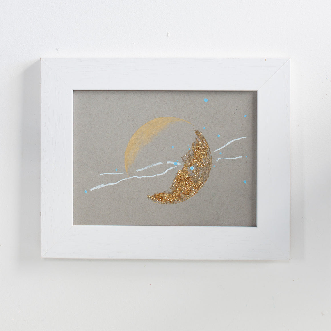 Sandkissed Moonbathing Moon Painting 8" x 10"