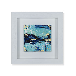 Lakeview | Blue Abstract Landscape Mini Painting 20cm x 20cm