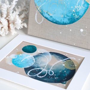Blue Moon Moon Painting 8" x 10"