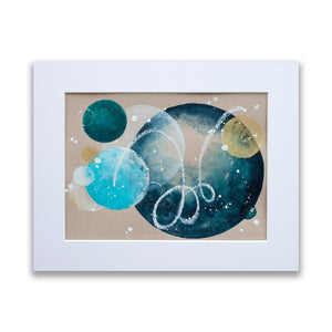 Blue Moon Moon Painting 8" x 10"