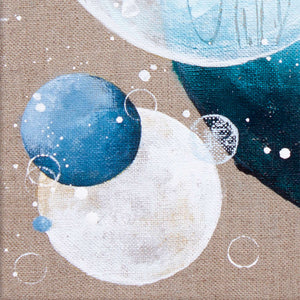 Pensacola Dreams Moon Painting on Raw Linen Canvas 30cm x 40cm