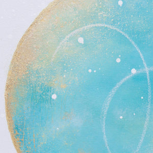 Tidepool Framed Moon Painting 40cm sq