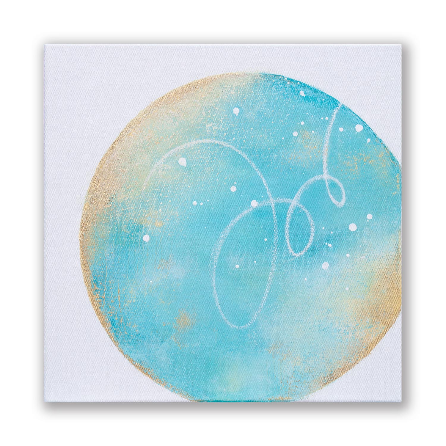 Tidepool Framed Moon Painting 40cm sq