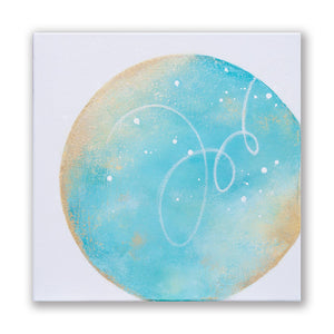 Tidepool Framed Moon Painting 40cm sq