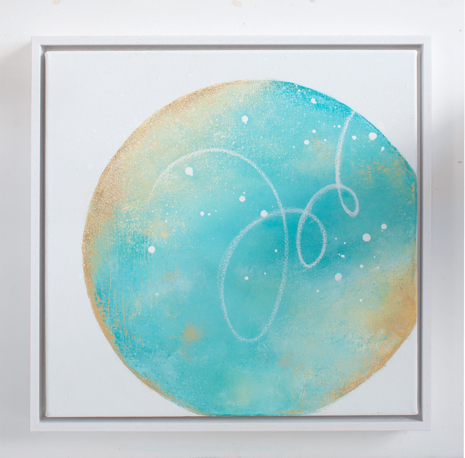 Tidepool Framed Moon Painting 40cm sq