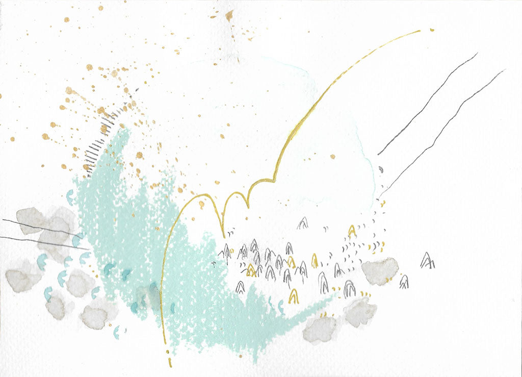 Riverbed Abstract Moon Painting 15cm x 21cm