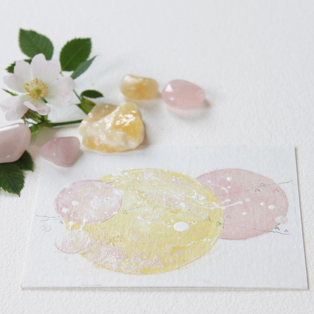 Honeydew Moon Painting 6"x 8"
