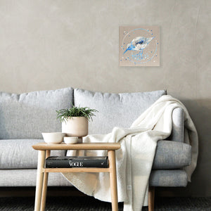 Miles |  Blue Ephemera Sandpiper Painting 20cm