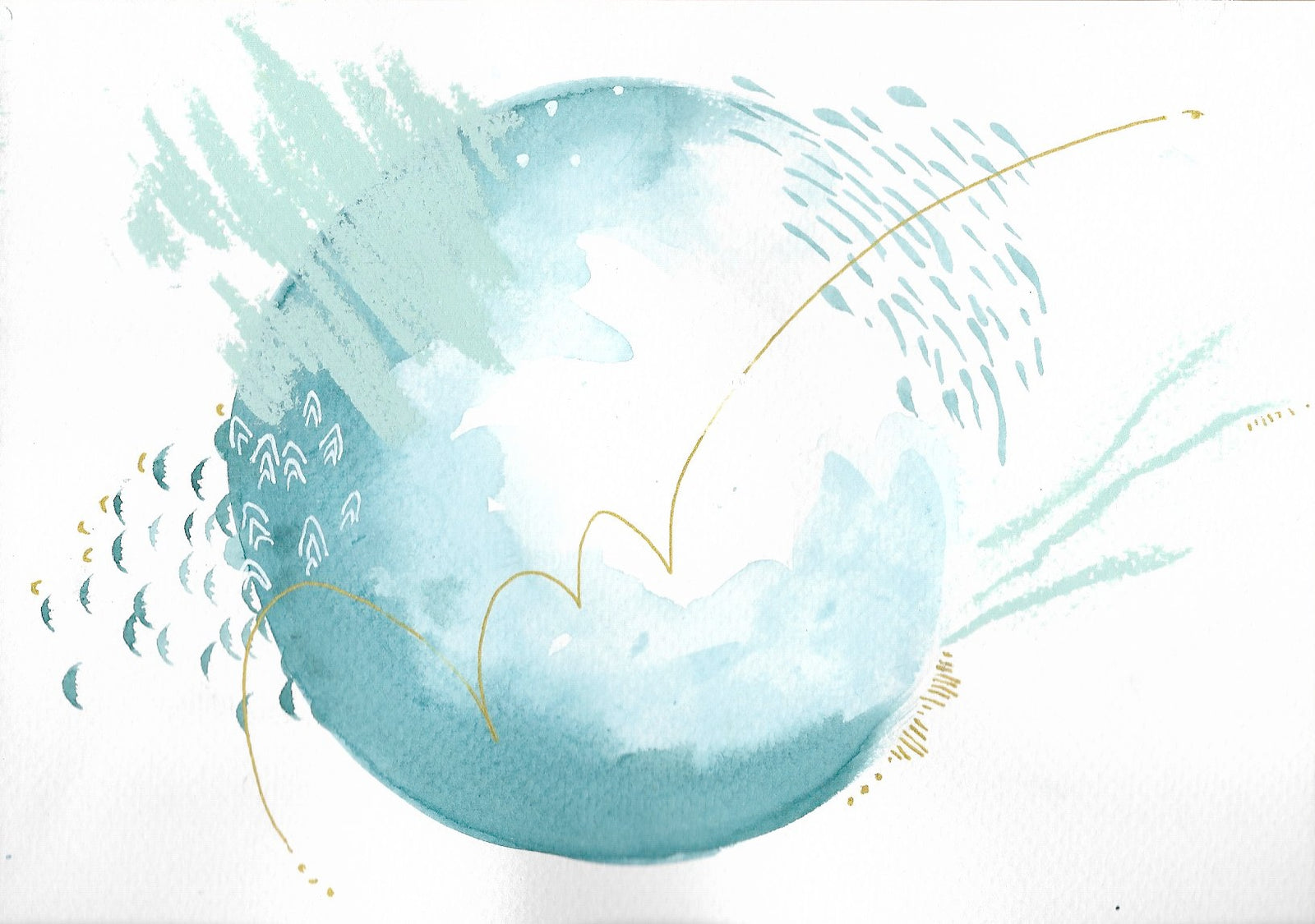 Moonscape 28 Anticipation Abstract Painting 15cm x 21cm