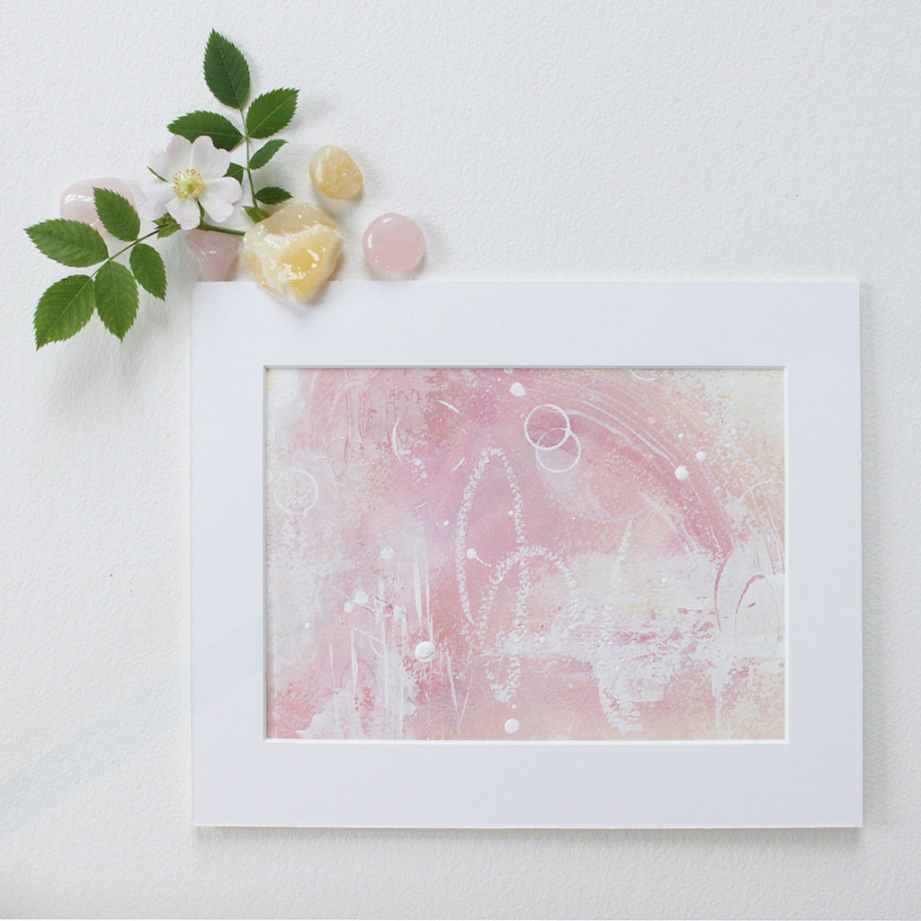 Heartbound Abstract Painting on Paper 8" x 10"