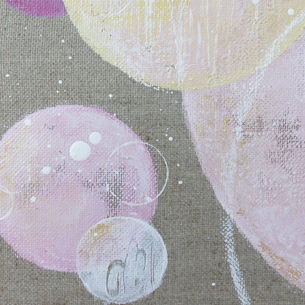 Moonblush Moon Painting 30cm x 40cm on Raw Linen Canvas