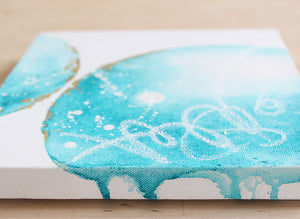 Halcyon Days Moon Painting Turquoise 20cm x 20cm