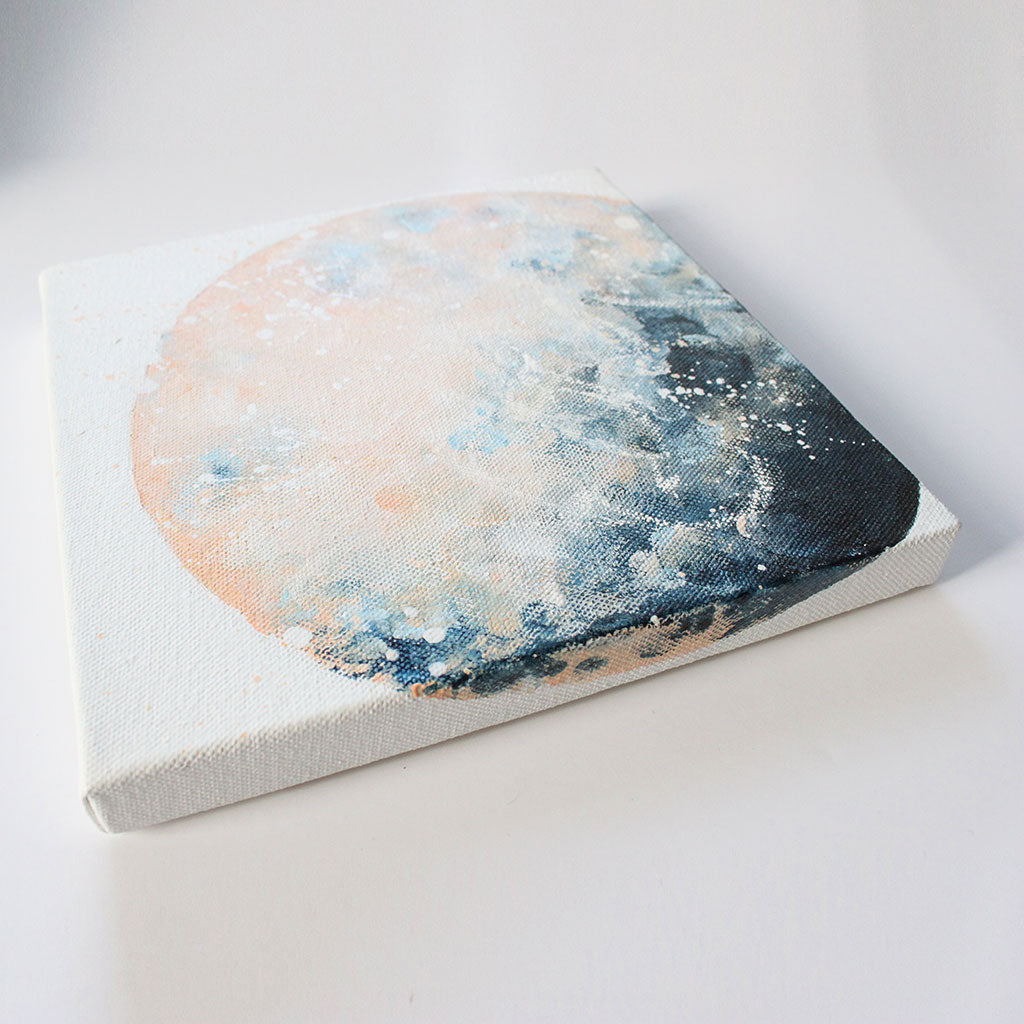 Moonrise Moon Acrylic Painting 20cm by 20cm