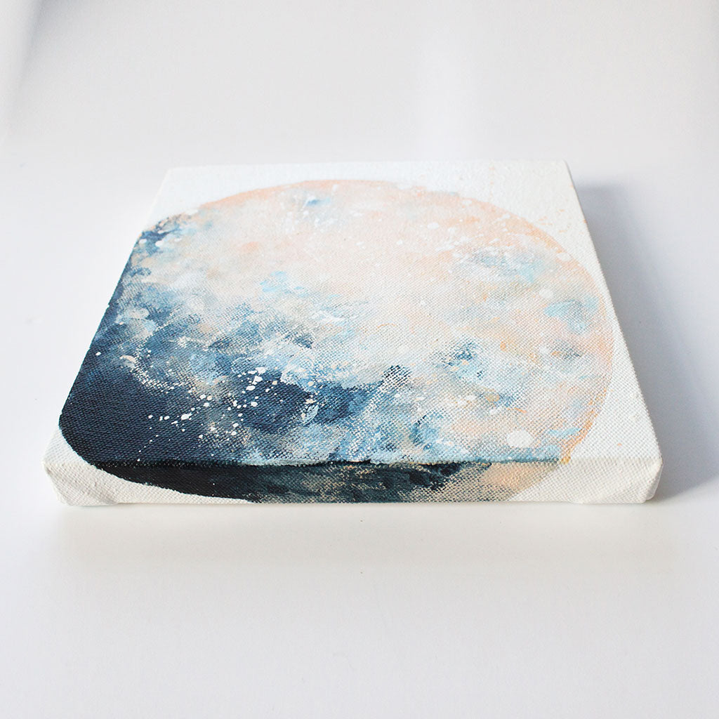 Moonrise Moon Acrylic Painting 20cm by 20cm
