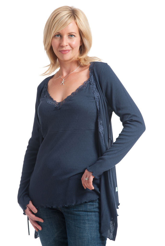 Waterfall breastfeeding Cardigan in Navy