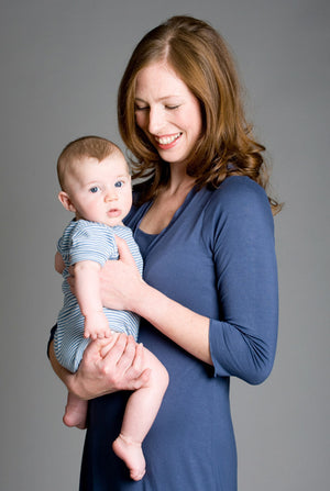 Mother and baby in breastfeeding dress
