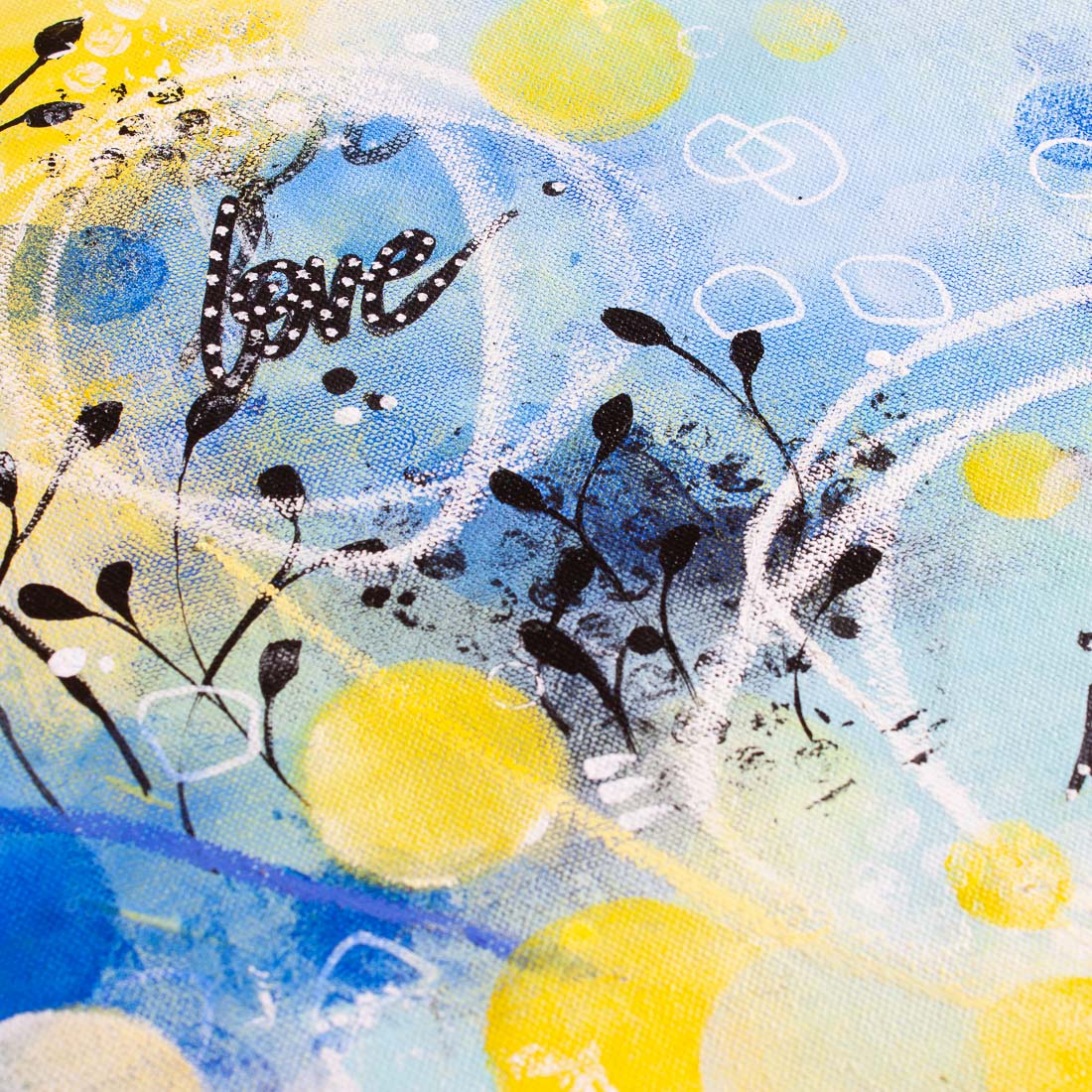 Embracing the shifts | Blue Yellow Abstract Sea Painting 60cm