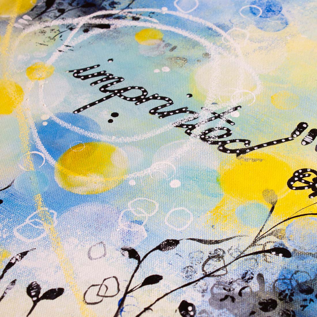 Embracing the shifts | Blue Yellow Abstract Sea Painting 60cm