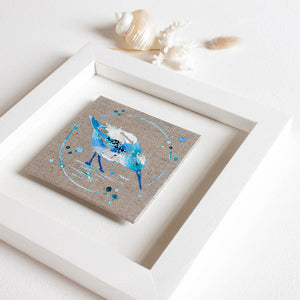 Love |  Mini Blue Ephemera Sandpiper Painting