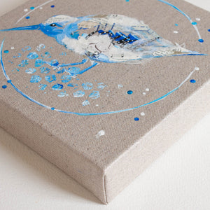 Miles |  Blue Ephemera Sandpiper Painting 20cm