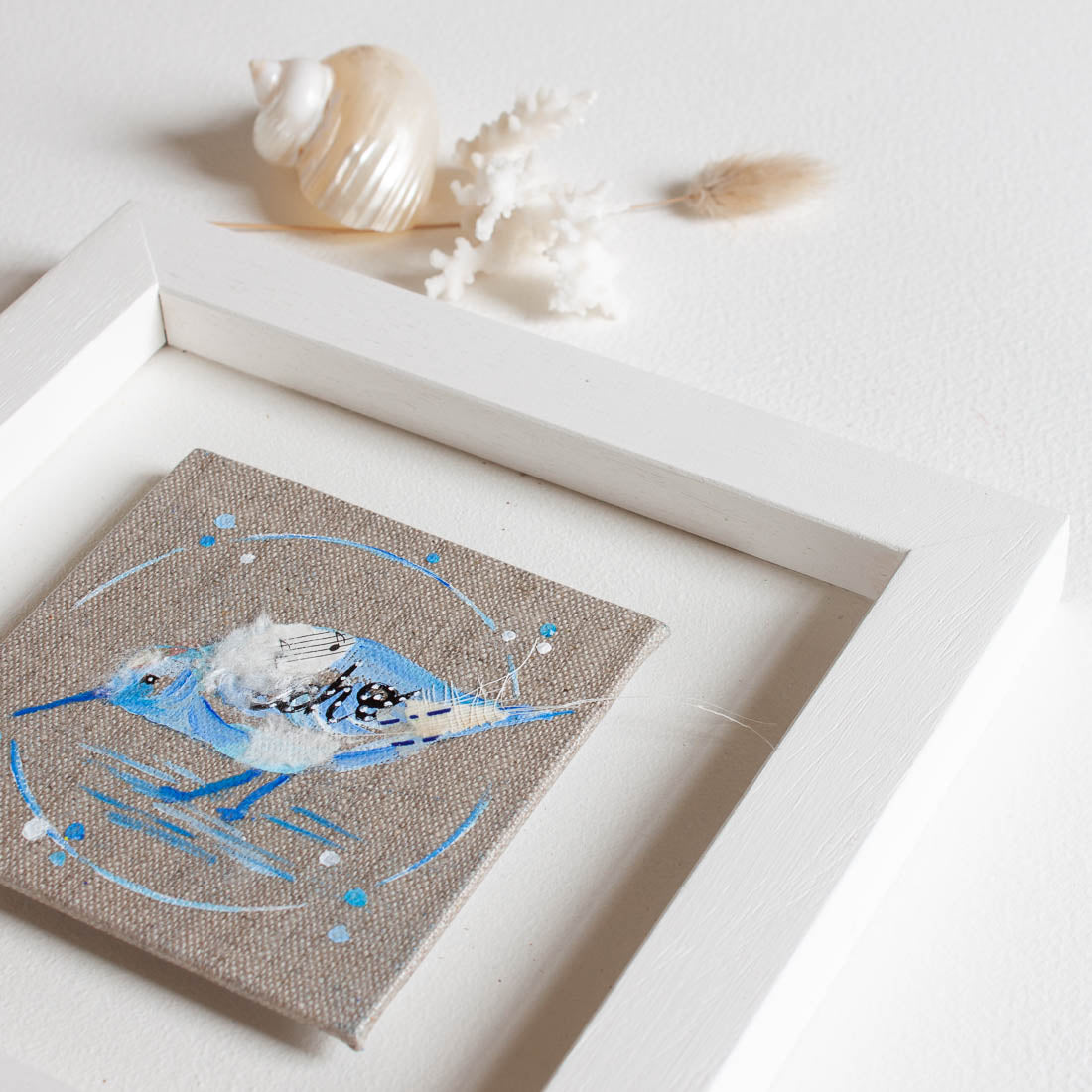 Echo |  Mini Blue Ephemera Sandpiper Painting