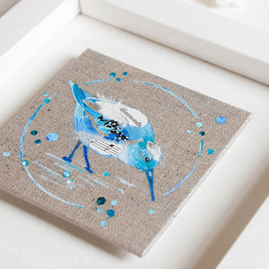 Love |  Mini Blue Ephemera Sandpiper Painting