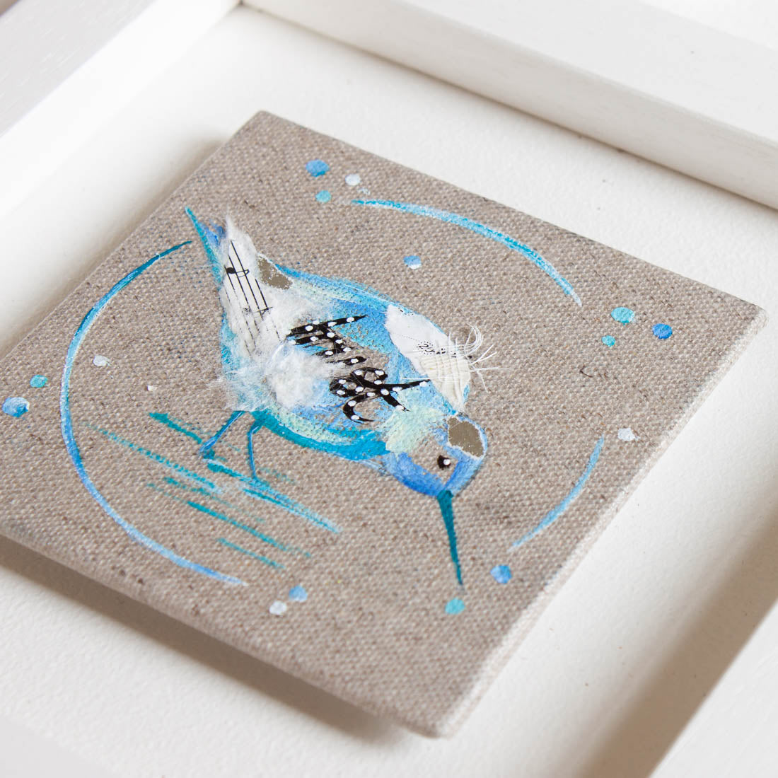 Trust |  Mini Blue Ephemera Sandpiper Painting