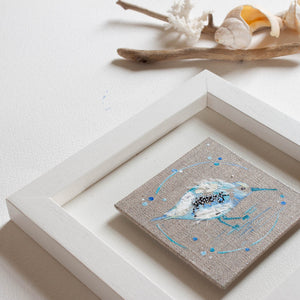 Yours |  Mini Blue Ephemera Sandpiper Painting