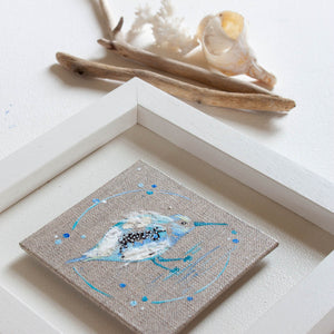 Yours |  Mini Blue Ephemera Sandpiper Painting