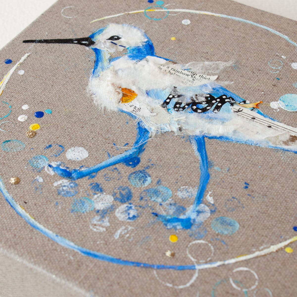 Edward |  Blue Ephemera Sandpiper Painting 20cm
