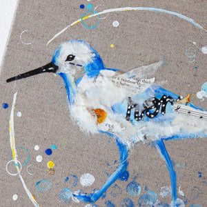 Edward |  Blue Ephemera Sandpiper Painting 20cm