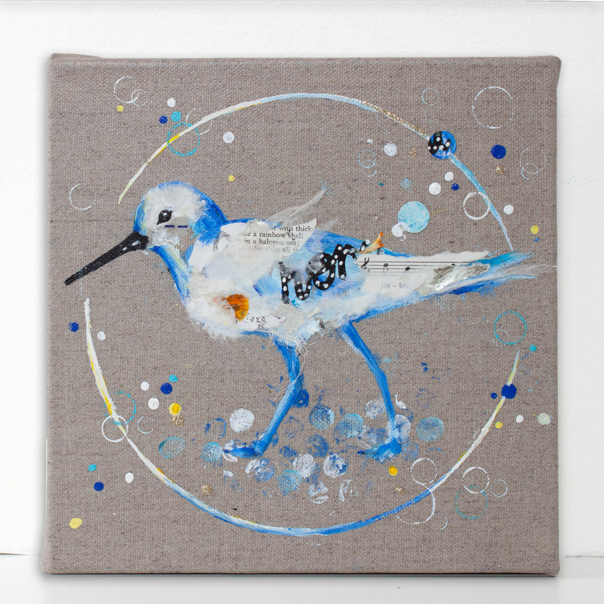 Edward |  Blue Ephemera Sandpiper Painting 20cm