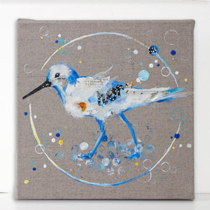 Edward |  Blue Ephemera Sandpiper Painting 20cm