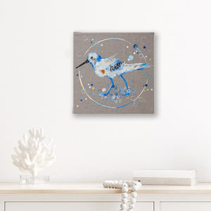 Edward |  Blue Ephemera Sandpiper Painting 20cm