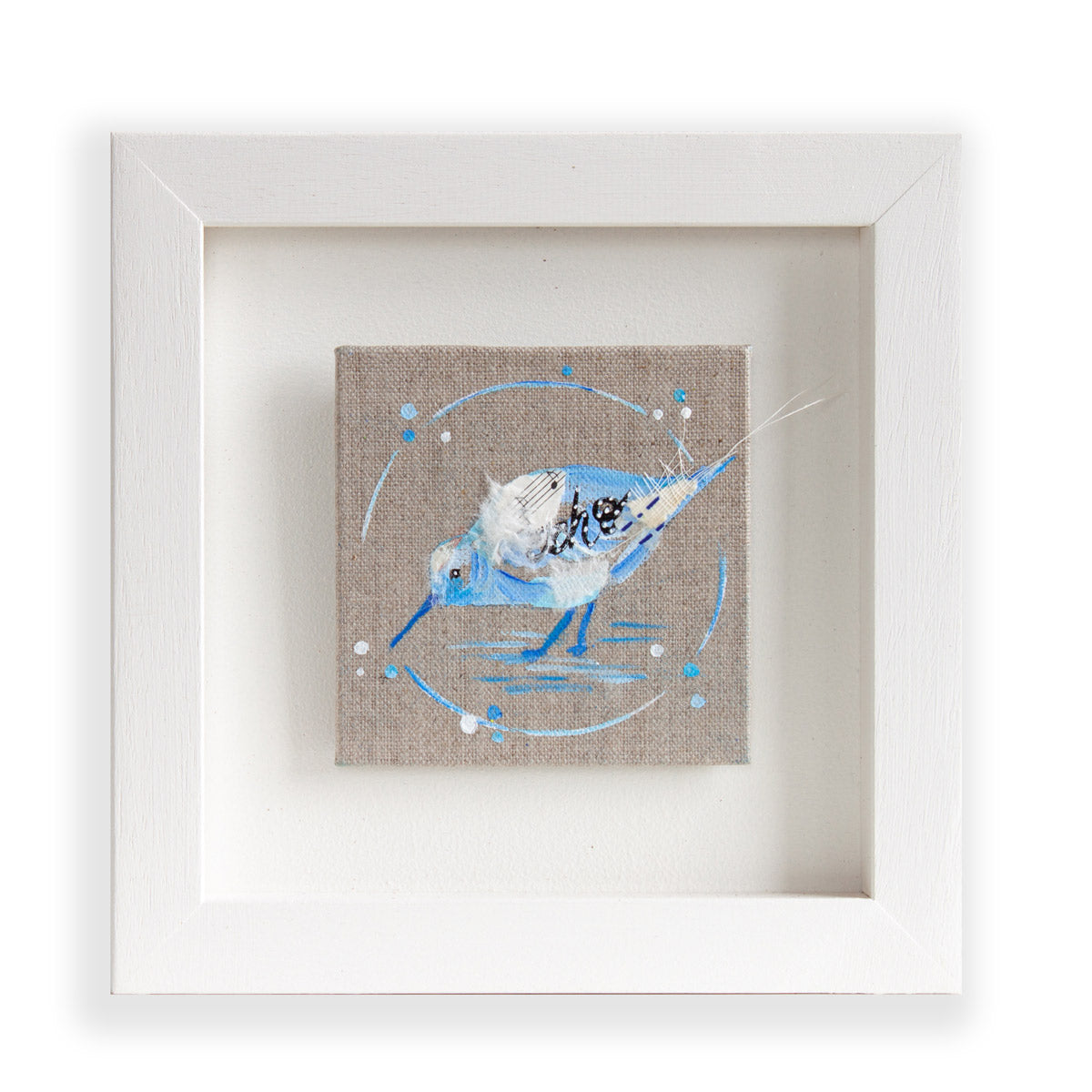 Echo |  Mini Blue Ephemera Sandpiper Painting