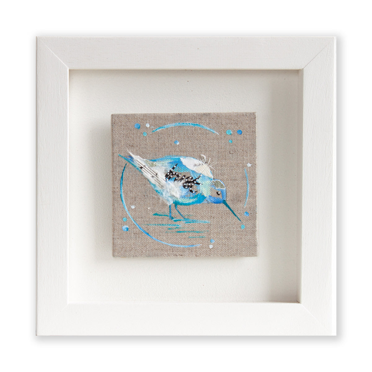 Trust |  Mini Blue Ephemera Sandpiper Painting