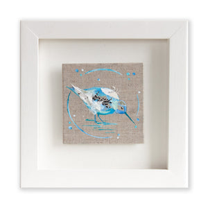 Trust |  Mini Blue Ephemera Sandpiper Painting