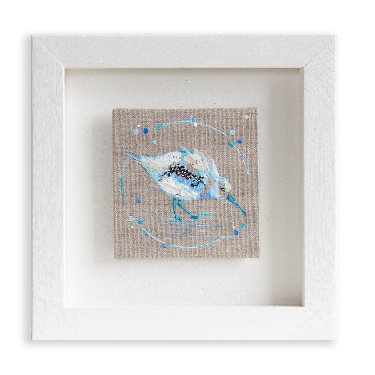 Yours |  Mini Blue Ephemera Sandpiper Painting