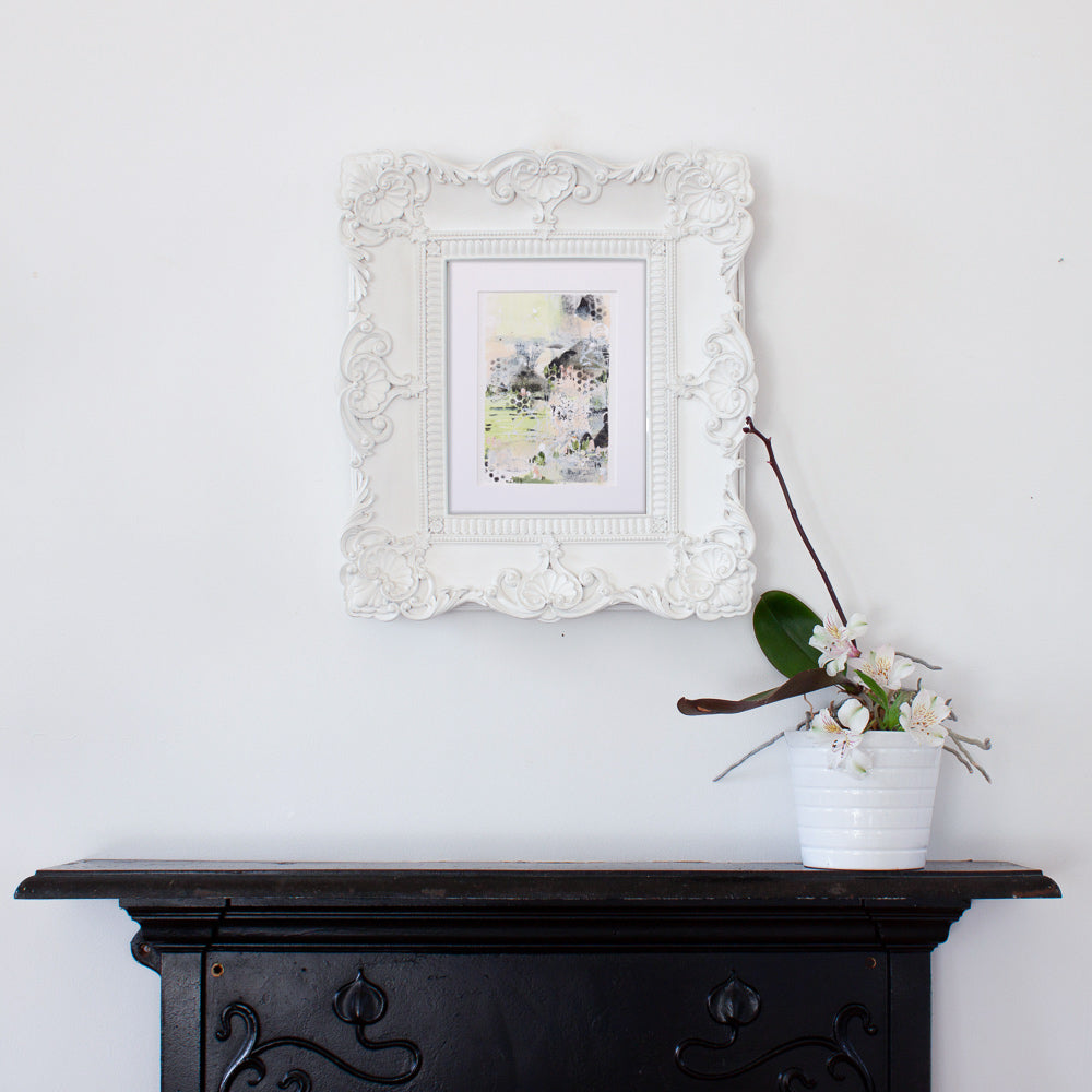 Quiet Courage 13 | Landscape Painting | Green Pink A5 Watercolour Paper