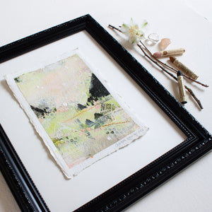 Quiet Courage 11 | Landscape Painting | Green Pink A5 Deckled Edge