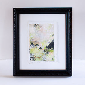 Quiet Courage 7 | Landscape Painting | Green Pink A5 Deckled Edge