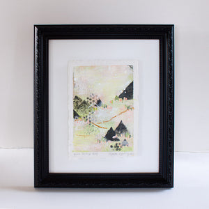 Quiet Courage 8 | Landscape Painting | Green Pink A5 Deckled Edge