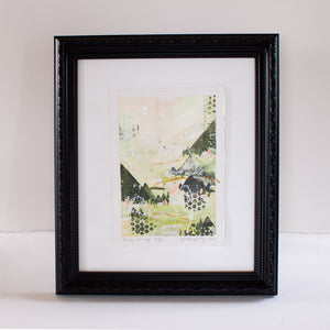 Quiet Courage 9 | Landscape Painting | Green Pink A5 Deckled Edge