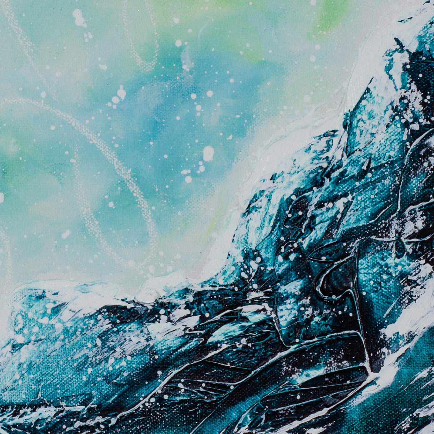 Ripple Effect | Framed Wave Moon Earth Painting 40cm x 40cm