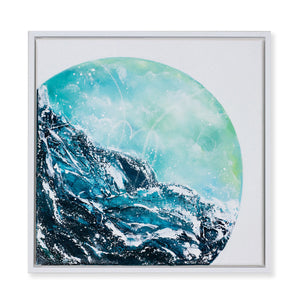 Tides of Change | Earth Ocean Moon Painting in Green Blue 40cm x 40cm